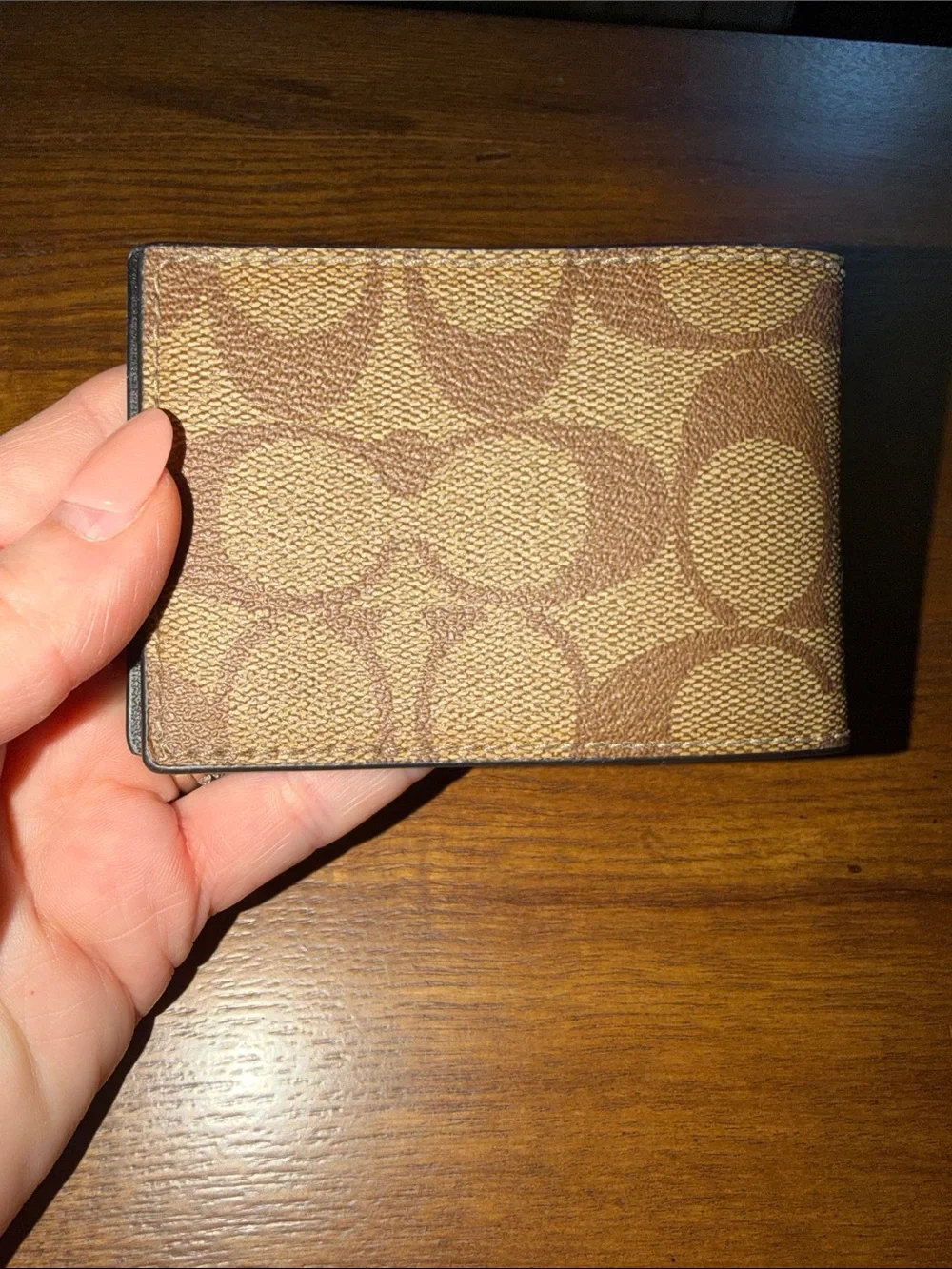 Coach Signature card/ID holder. NWOT - Tan/Brown